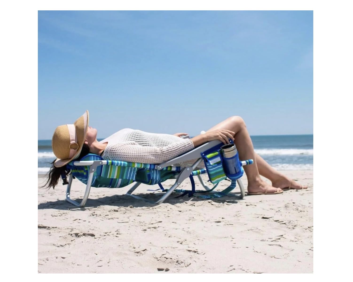 Tommy Bahama padded backpack straps simplify transport to poolside