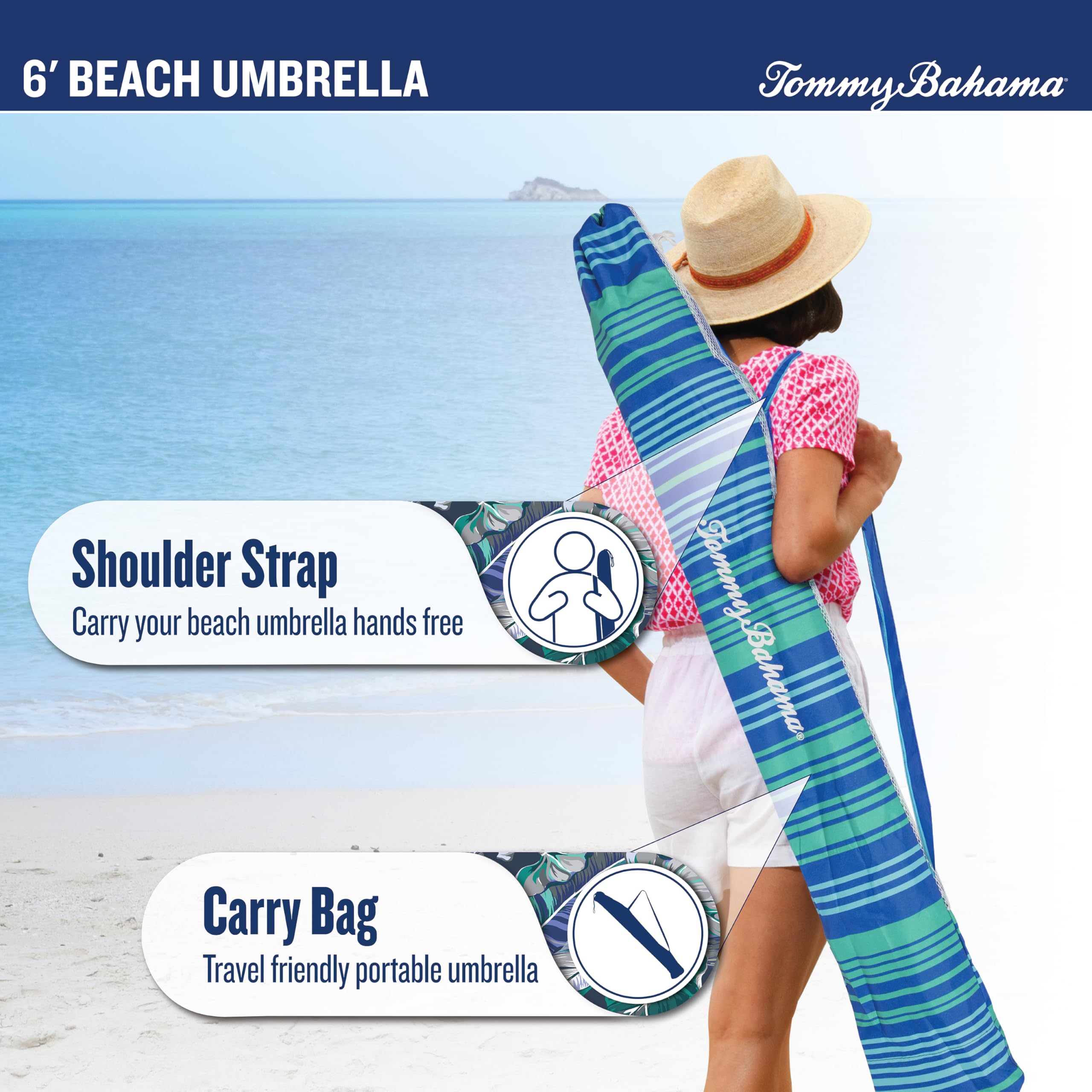 Tommy Bahama powder-coated steel pole resists rust for longevity