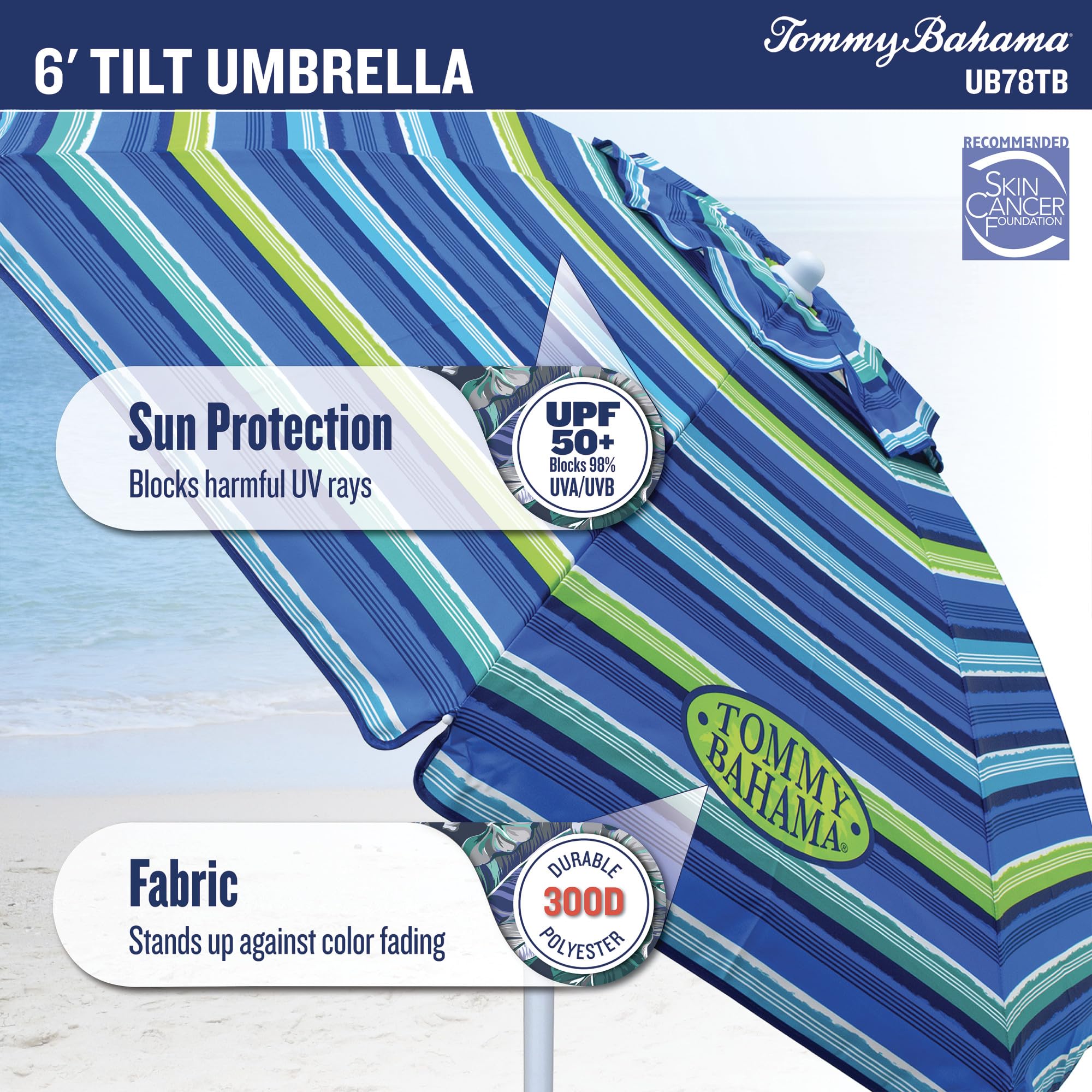 Tommy Bahama carry bag included for easy transport.