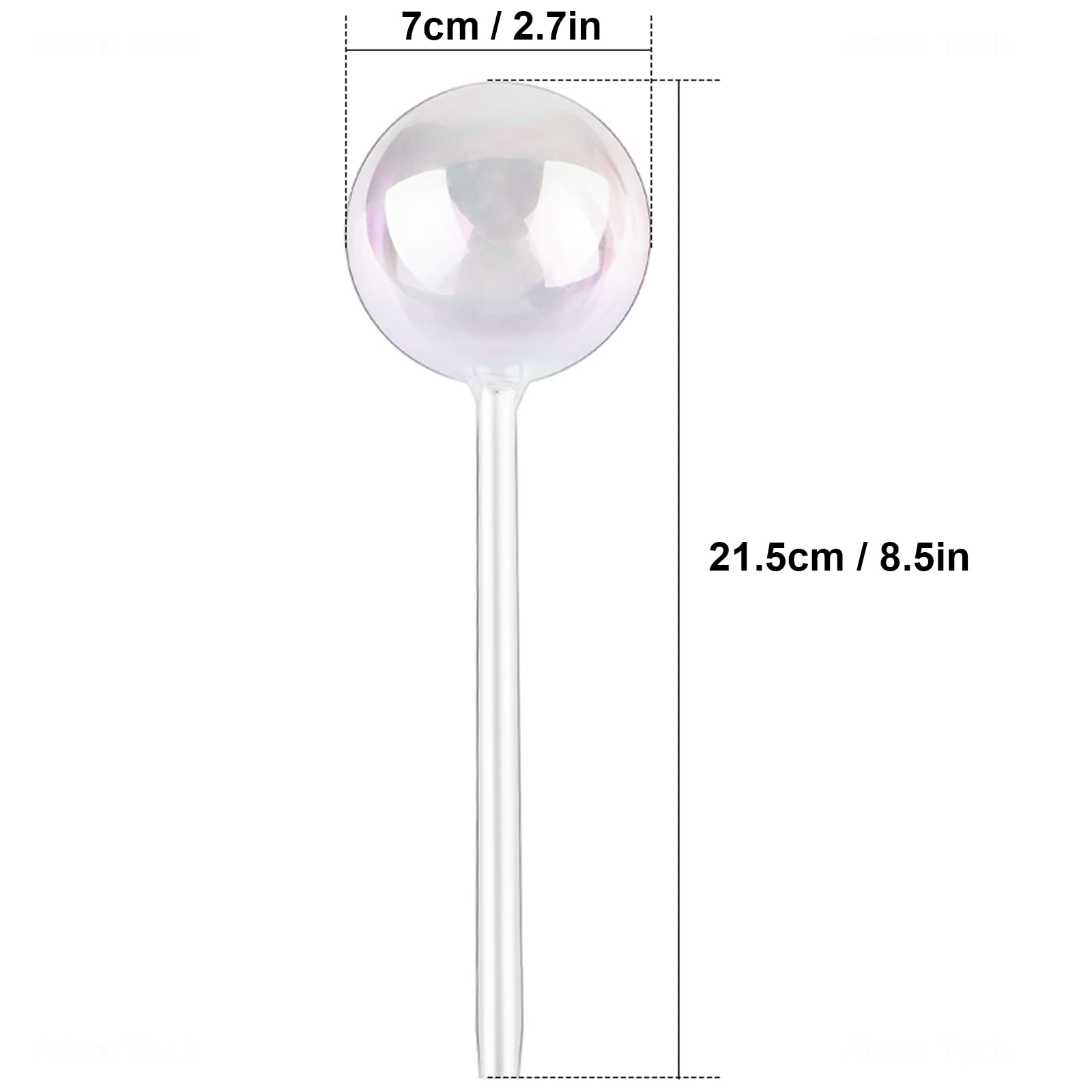 Tomorotec iridescent glass waterer bulb with rainbow gradient supports balanced moisture.