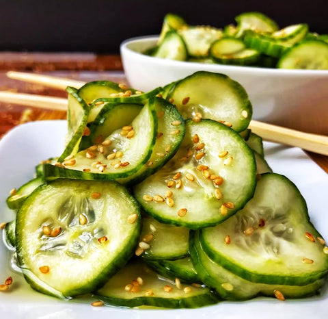 TomorrowSeeds Kyuri pickling-ready cucumbers in a tray for savory preparations.