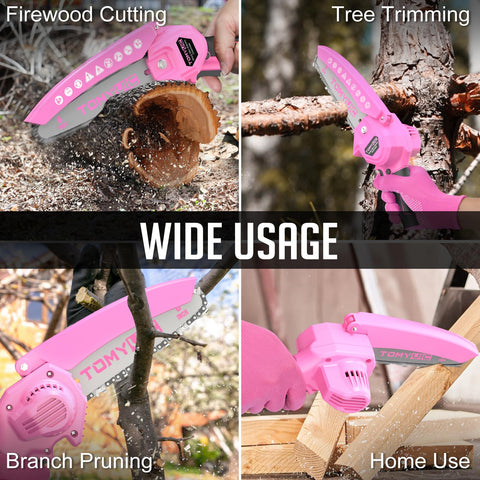 Tomyvic pink compact saw ideal for garden DIY tasks.