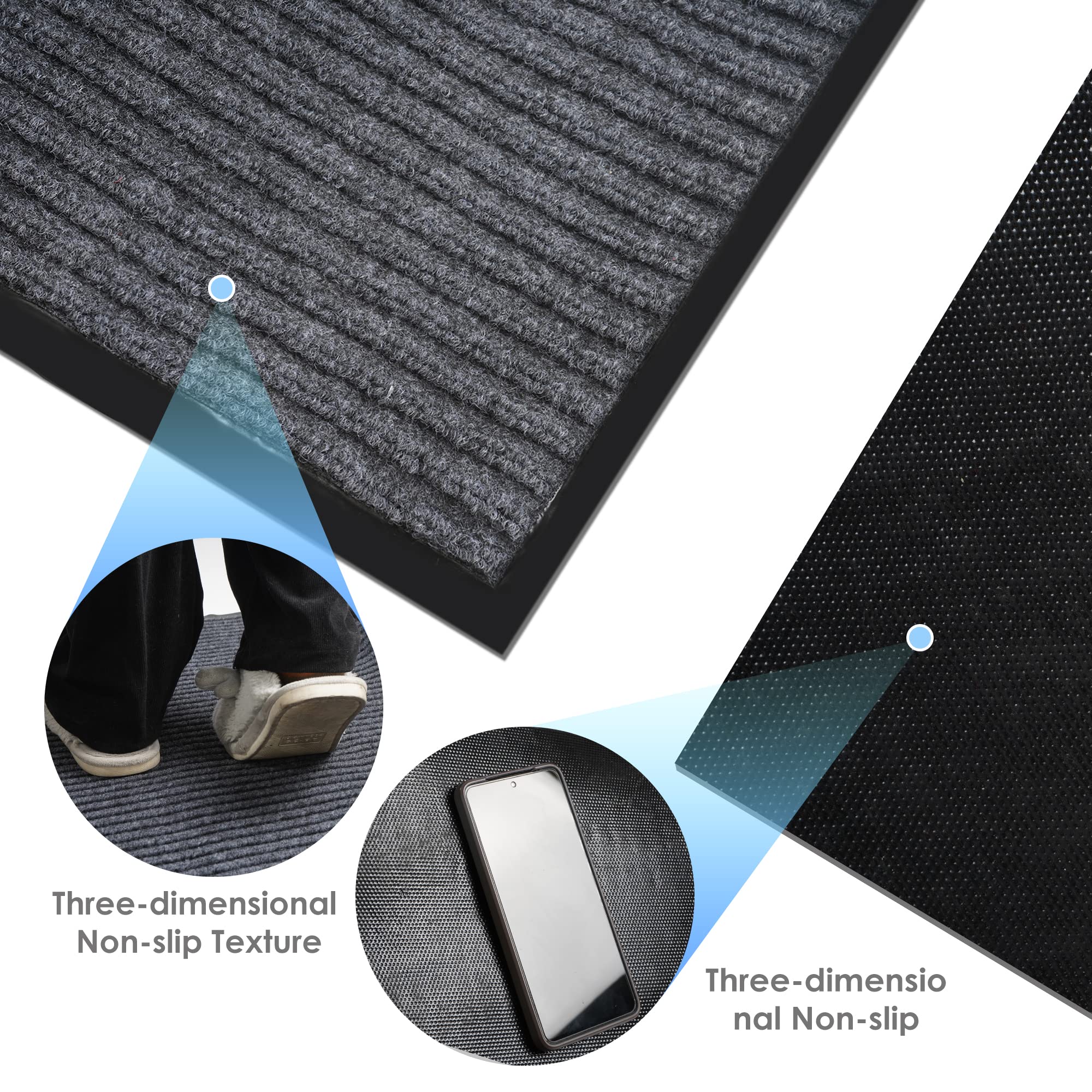 Tonchean grey entrance mat blends with modern interiors and hides dirt.