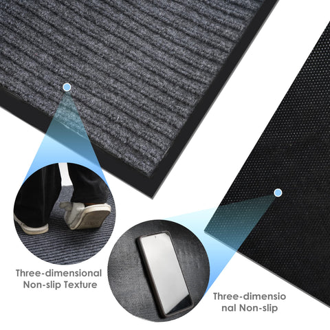 Tonchean grey entrance mat blends with modern interiors and hides dirt.