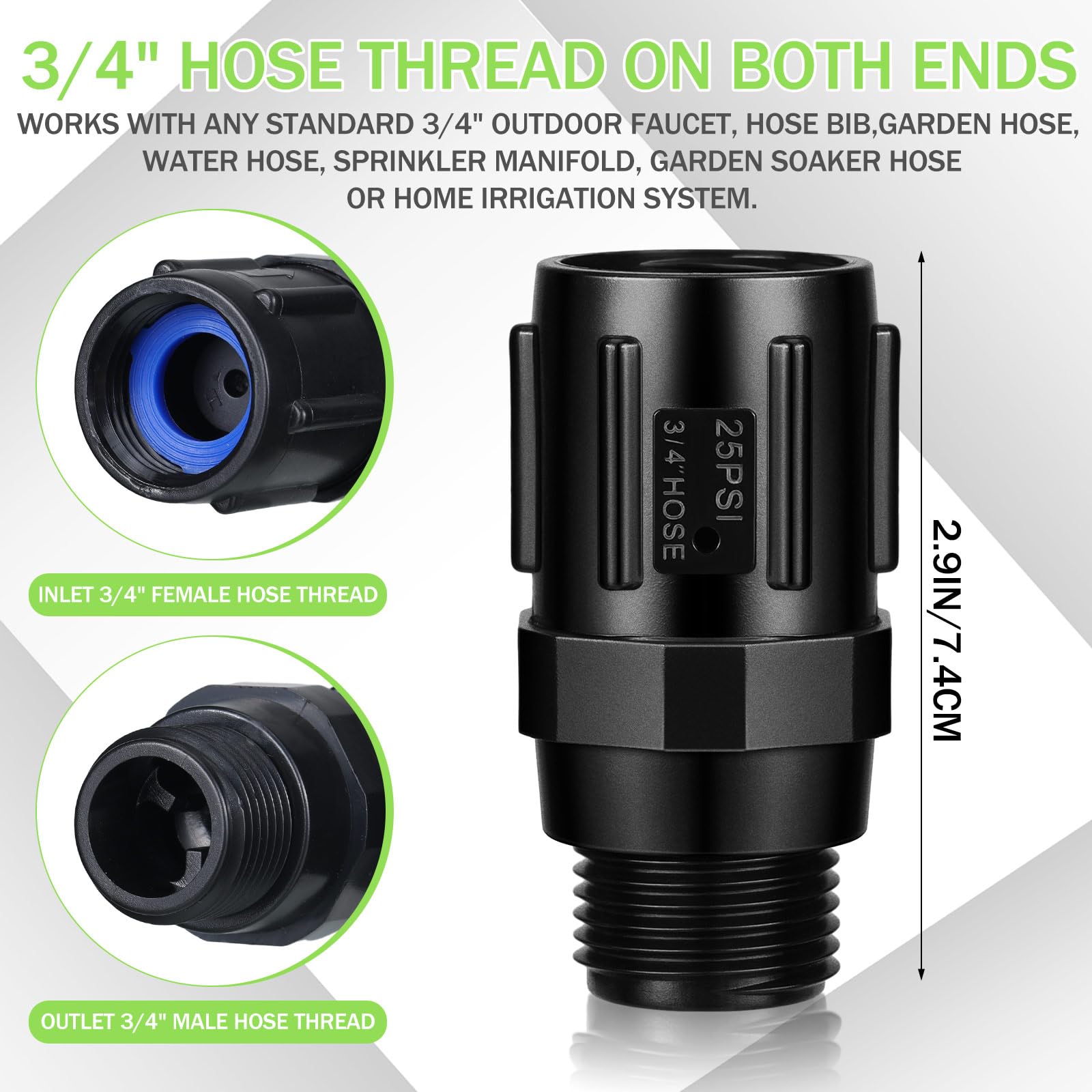 Tondiamo 3-4in FHT to 3-4in MHT connection enables universal drip setup