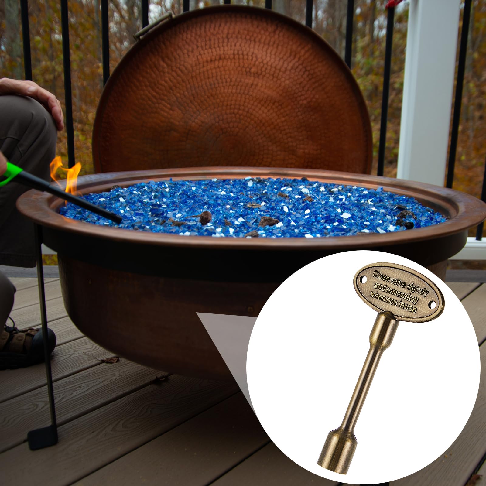 Tondiamo brass chrome finish key ready for long-term use outdoors.