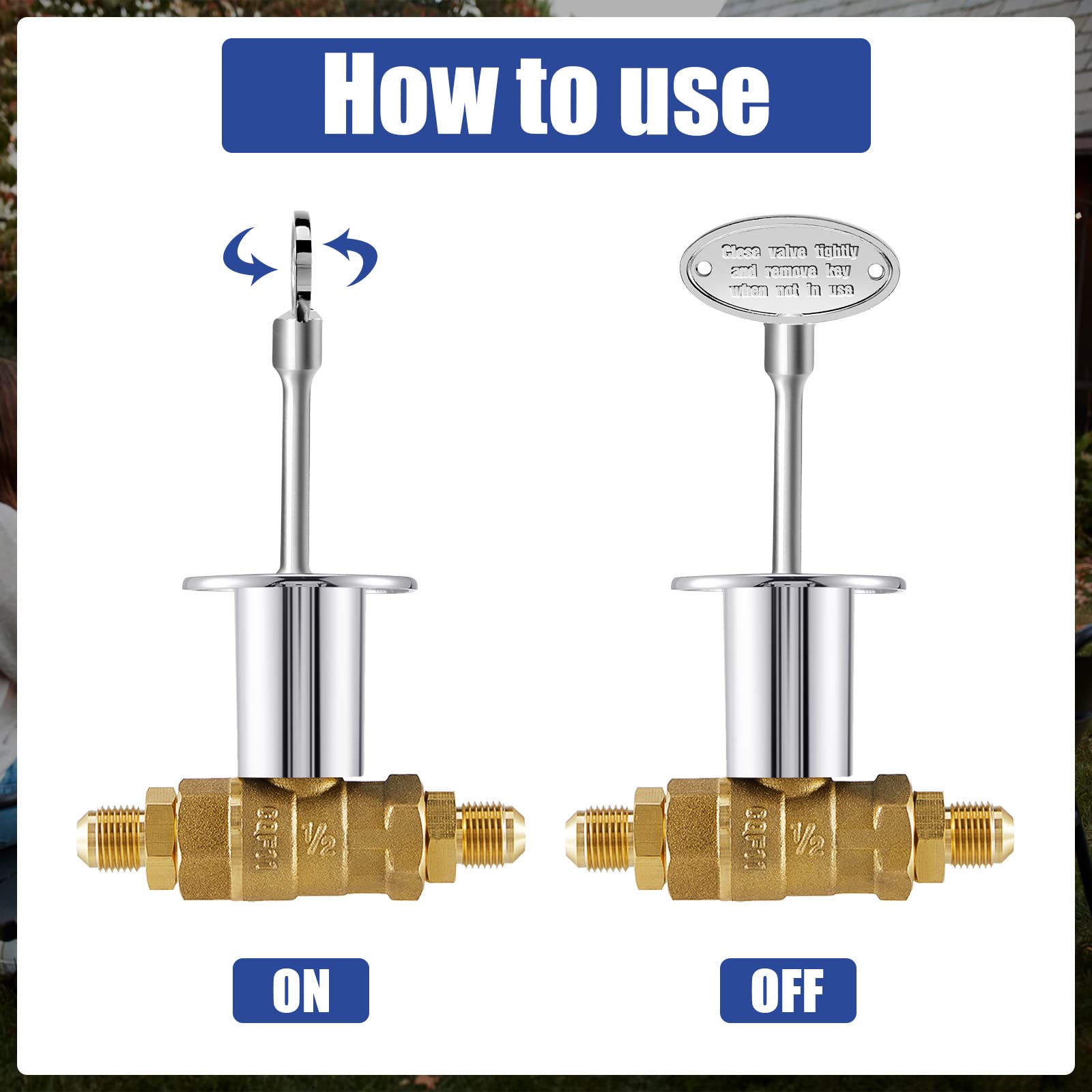 Tondiamo durable brass chrome gas key offers corrosion resistance and long-lasting performance