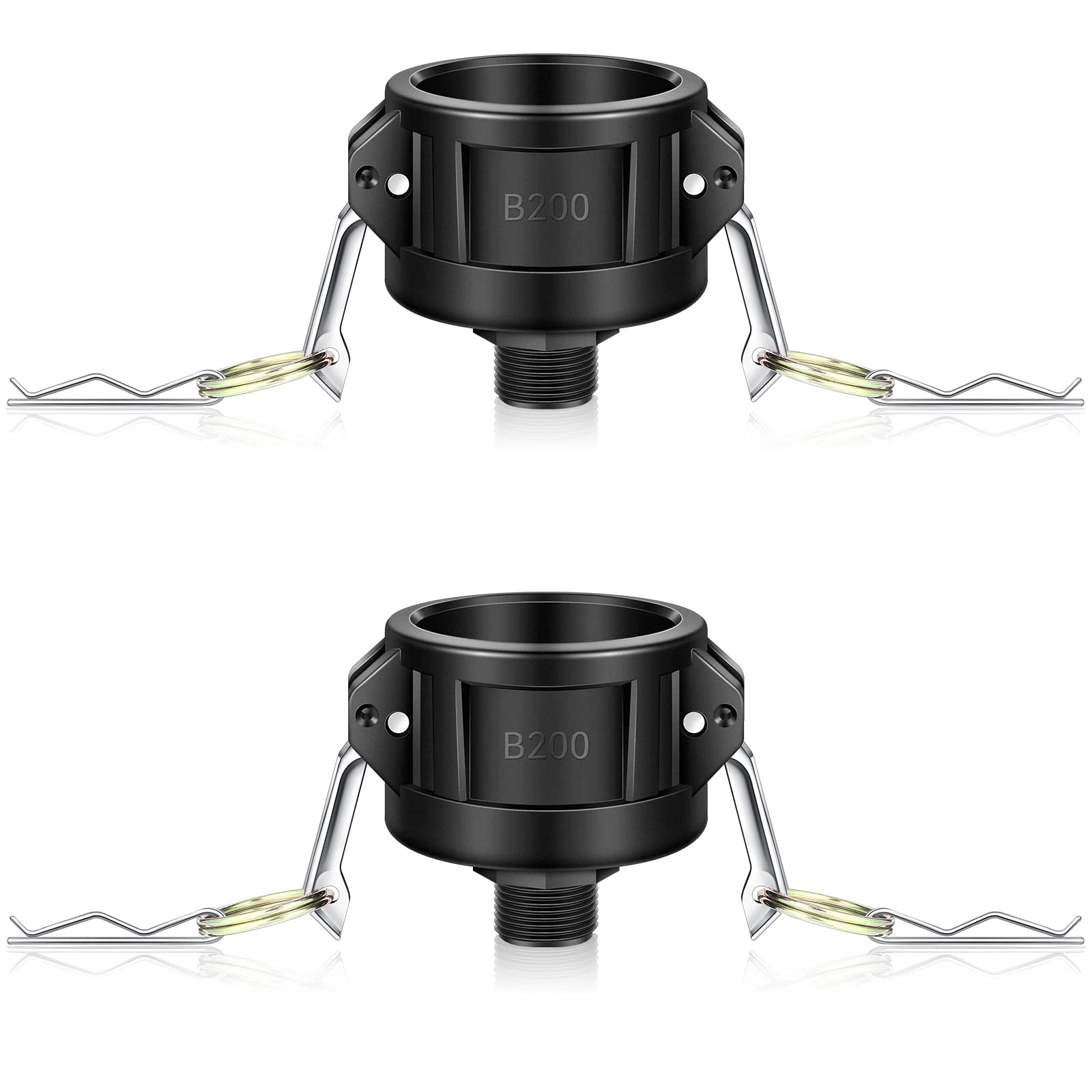 Tondiamo IBC tote drain adapter with camlock enabling 2in to 3/4in conversion.