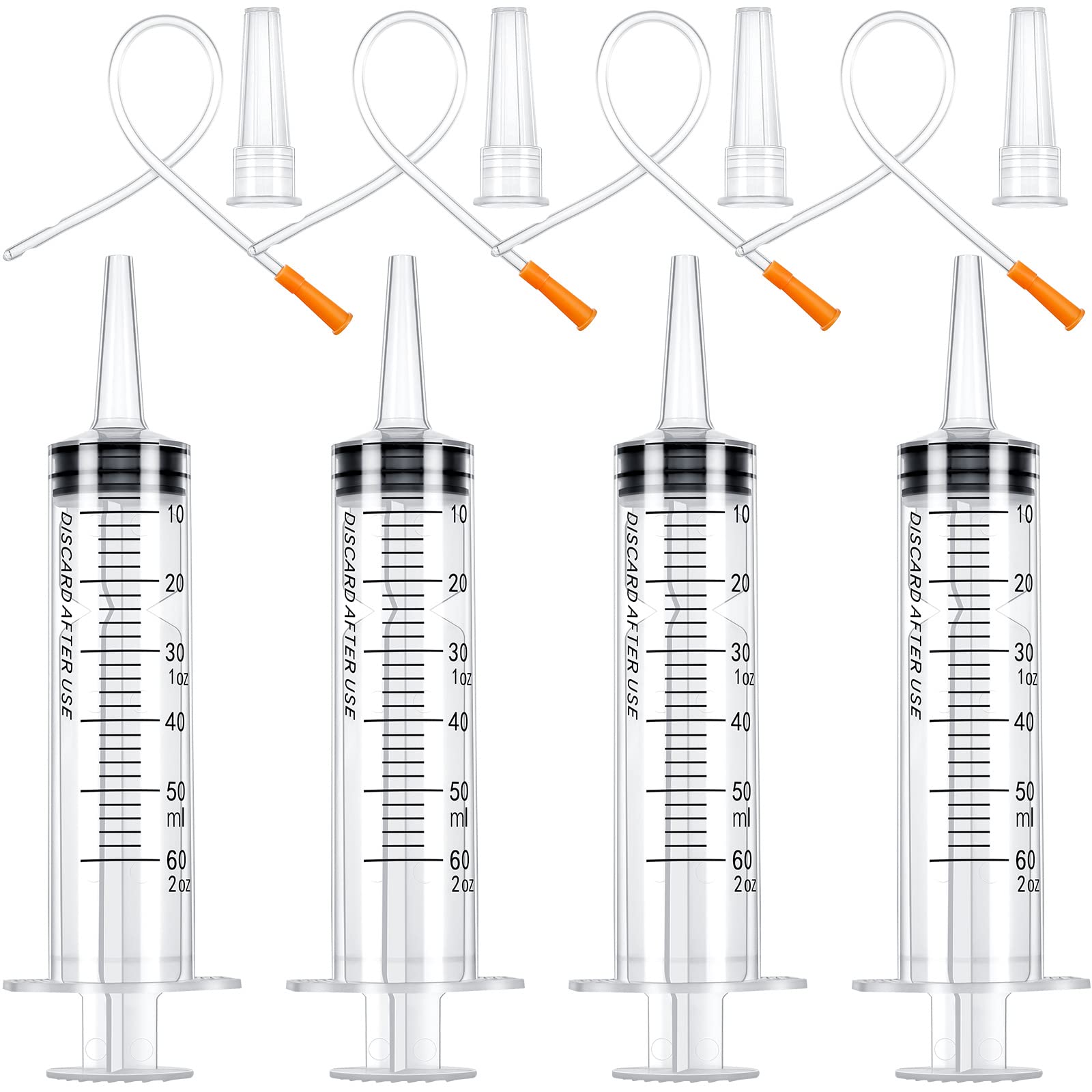 Tondiamo lamb feeding syringe with 60ml capacity and clear tube for gentle administration.