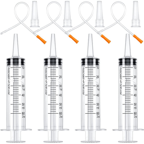 Tondiamo lamb feeding syringe with 60ml capacity and clear tube for gentle administration.