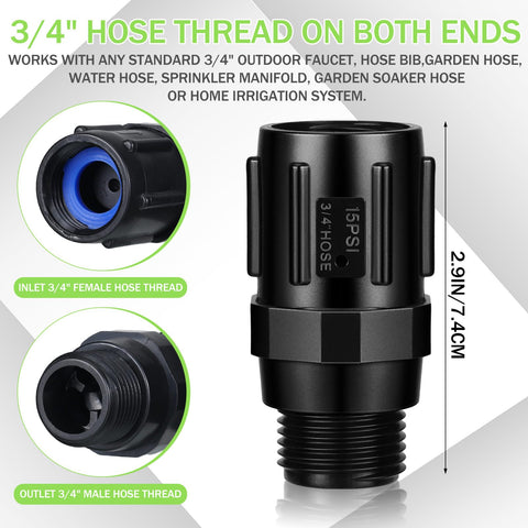 Tondiamo three-quarter inch FHT to MHT connection enabling standard hose taps.