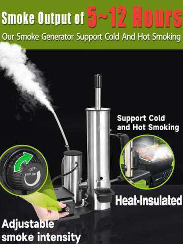 TONFUGLN pellet smoker on grill ready for hot or cold smoking