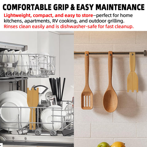 TonGass Bamboo Grill Scraper is dishwasher-safe for easy cleanup.