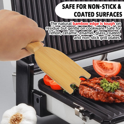 TonGass Bamboo Grill Scraper with ergonomic handle for comfortable daily use.