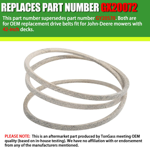 TongGass belt compatible with John Deere 100 and D100 series
