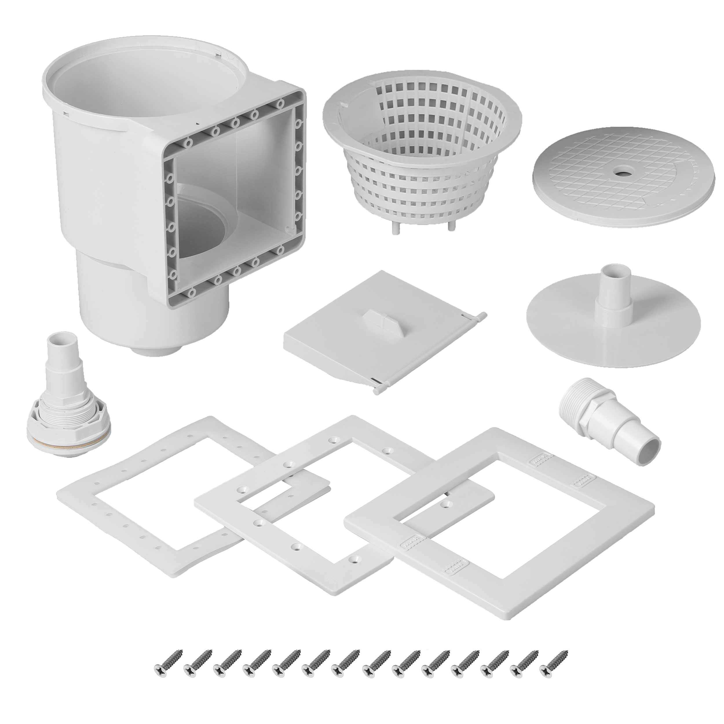 TonGass complete set skimmer in white with all accessories for quick debris removal