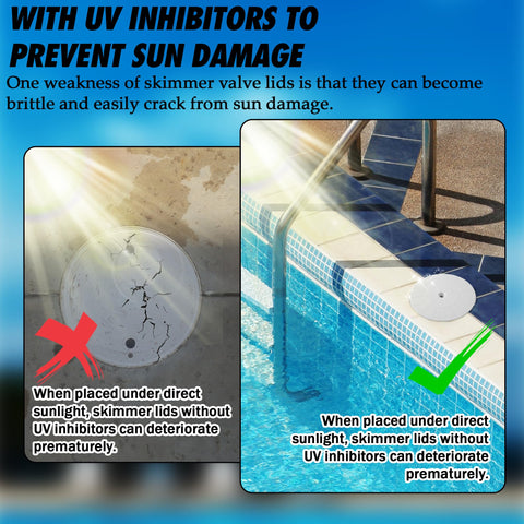 TonGass durable ABS plastic skimmer lid withstands impact and harsh conditions