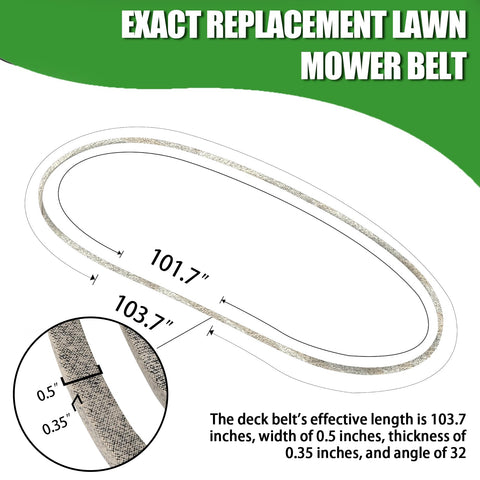 TongGass GX20072 replacement belt mounted on a John Deere 42-inch deck