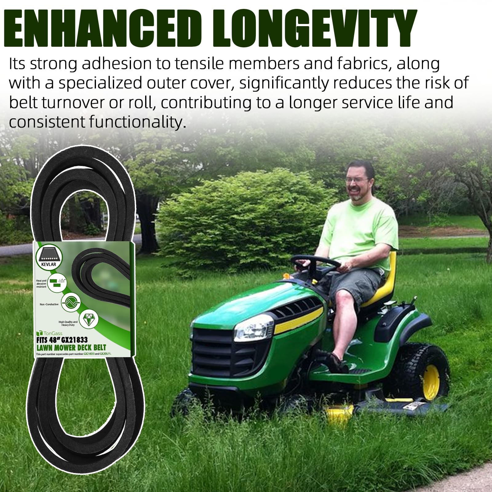 TonGass high durability lawn belt ready for frequent mowing use