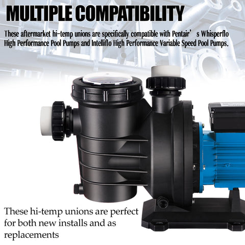 TonGass union connected to Pentair Whisperflo for reliable compatibility