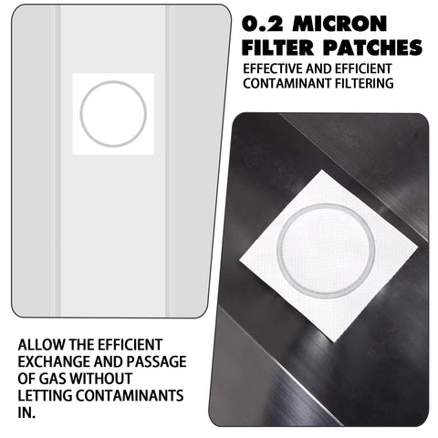 TonGass zero-point-two-micron filter patches enable selective gas exchange.