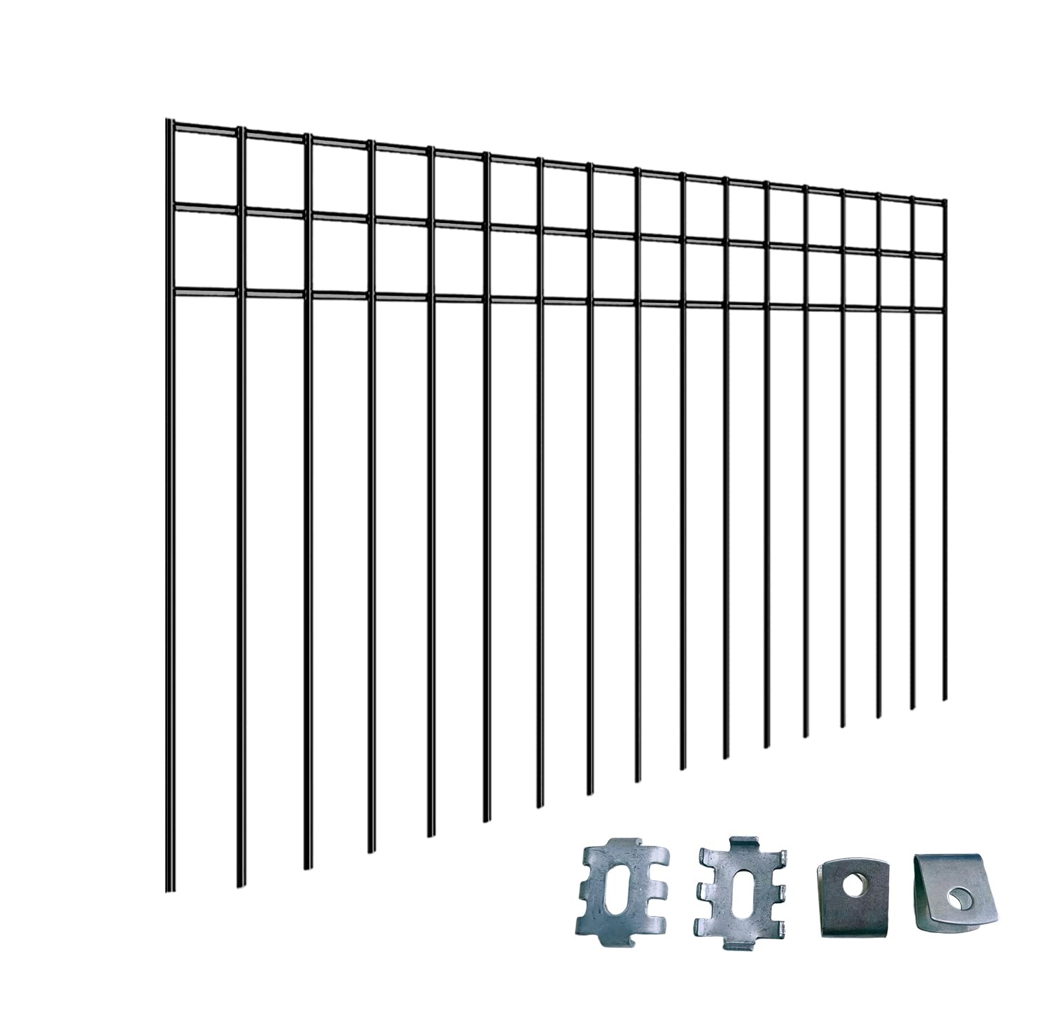 Tongmo no-dig fence panels ready for underground installation to protect gardens.