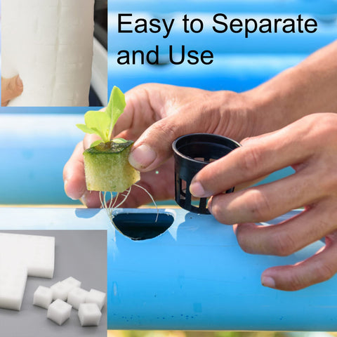 Tongnian hydroponic sponge white cubes close-up emphasizes clean, reusable seedling blocks