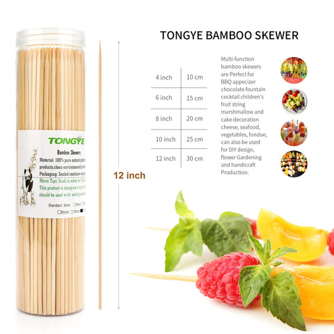 Tongye skewers 3mm diameter provide sturdy support for foods.