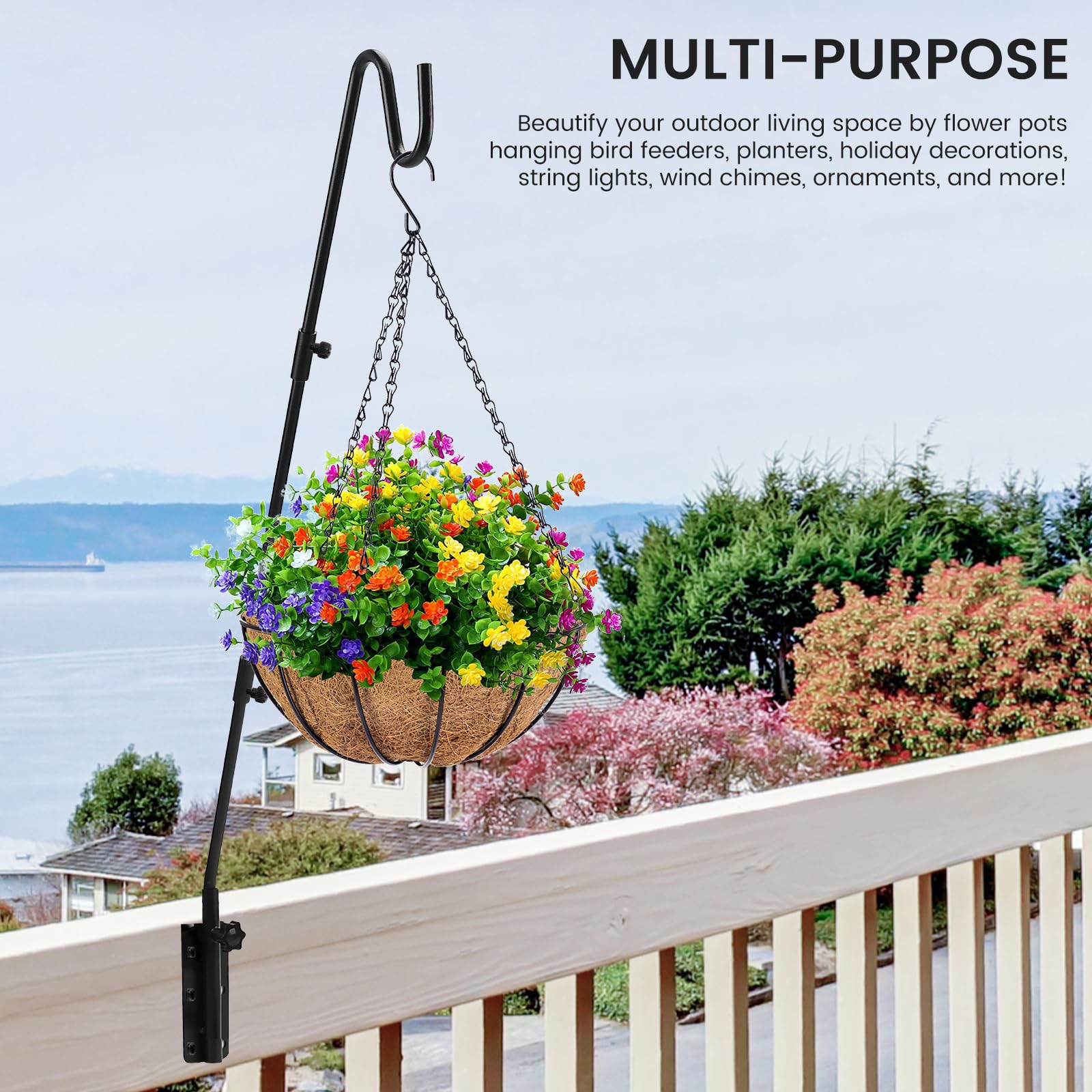 Tongyuyan 36-inch hanger keeps feeders and planters accessible and visible