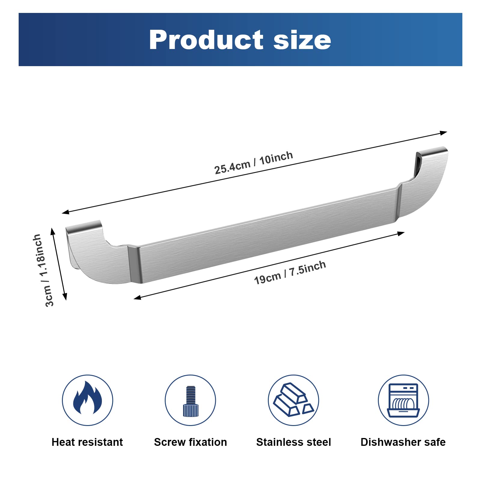 tonhui griddle spatula holder closeup reveals durable stainless steel and smooth edges.