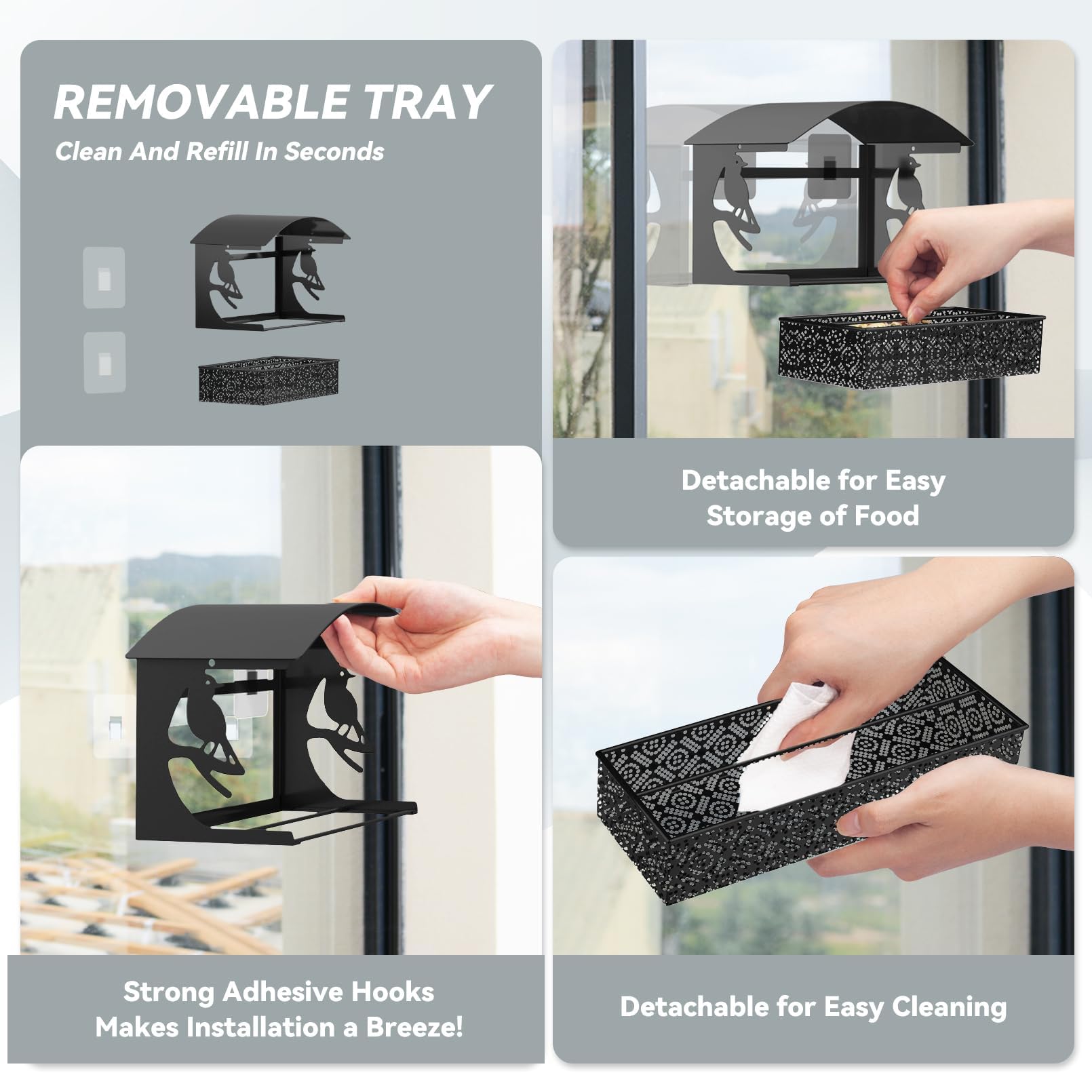 Tonitrui wide viewing window lets you observe birds up close from indoors