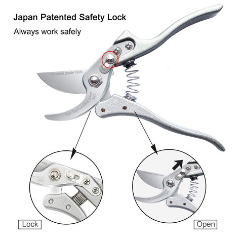 TONMA pruning shears bypass design enables clean, smooth cuts