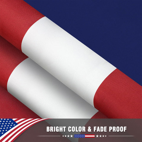 TONOS 3x5 flag uses double stitching for added strength.