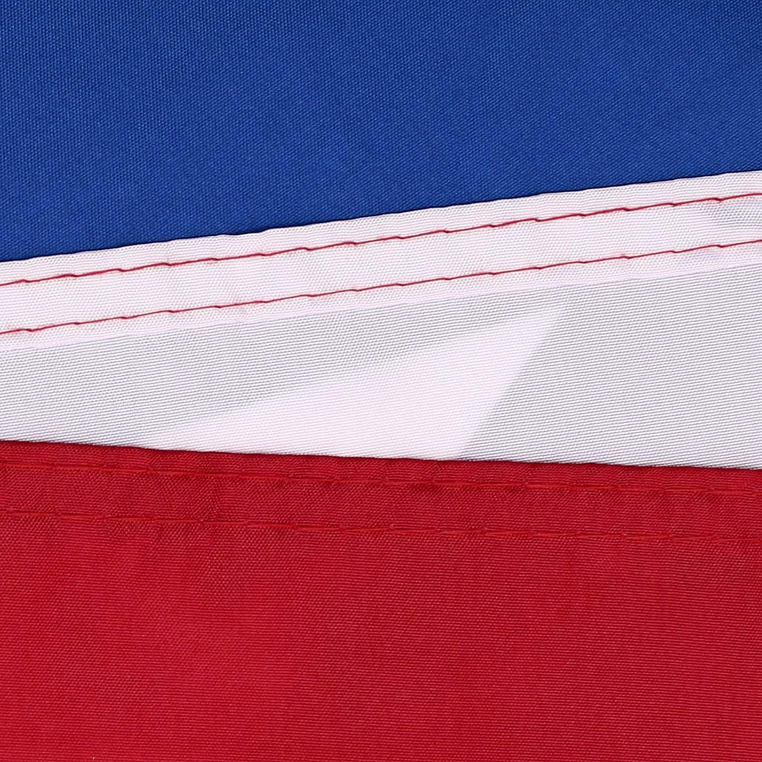 TONOS Texas flag closeup shows high-quality stitching.