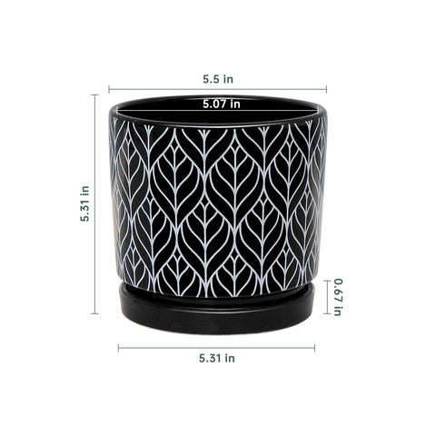 Ton Sin black ceramic planter designed for outdoor use, durable and stylish.