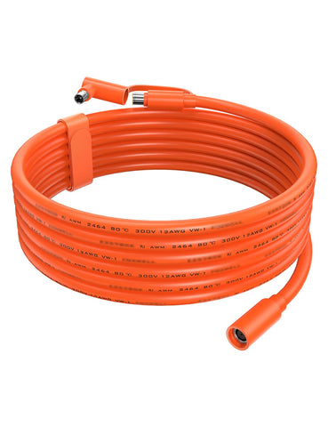 Tonton 30ft extension cable connected to a portable power station for flexible solar charging.