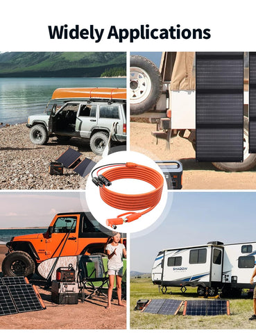 Durable 12AWG+14AWG wires support high-current outdoor use.