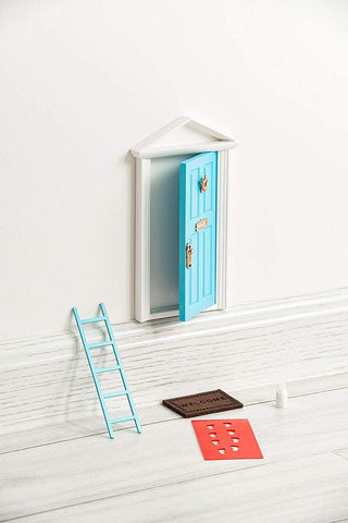 Tonttuovi tooth fairy door with a mini ladder set for playful tooth rituals and durable use.