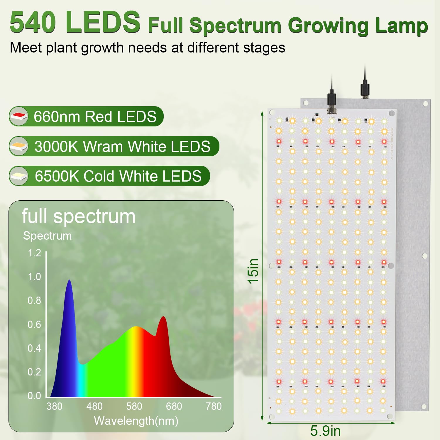 TONYFUL Grows Light full-spectrum LEDs simulate daylight for healthy seedlings