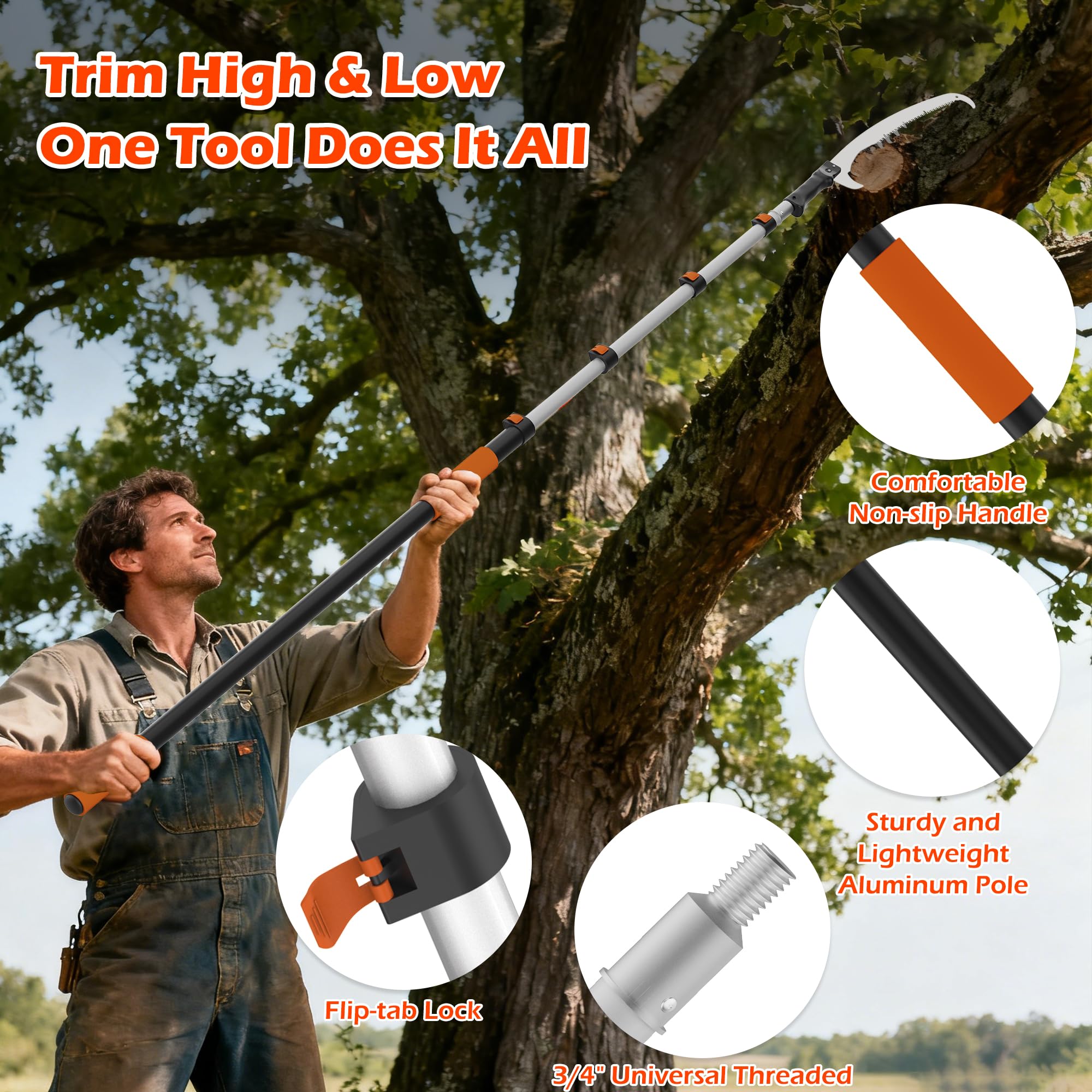 TONYINGO 17-inch carbon steel blade delivers clean cuts