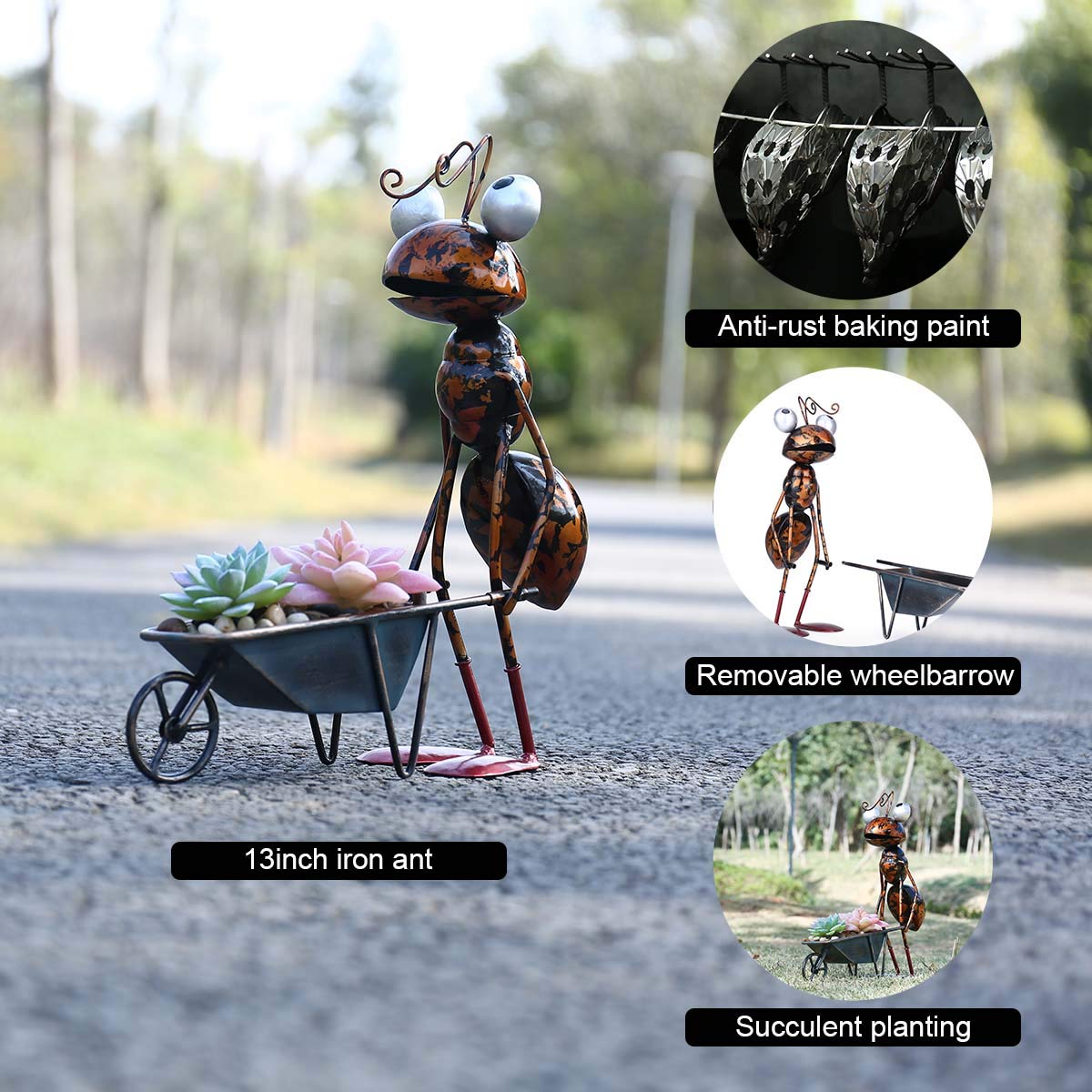 Tooarts flowerpot-design ant complements succulents, cacti, or seedlings on windowsills.