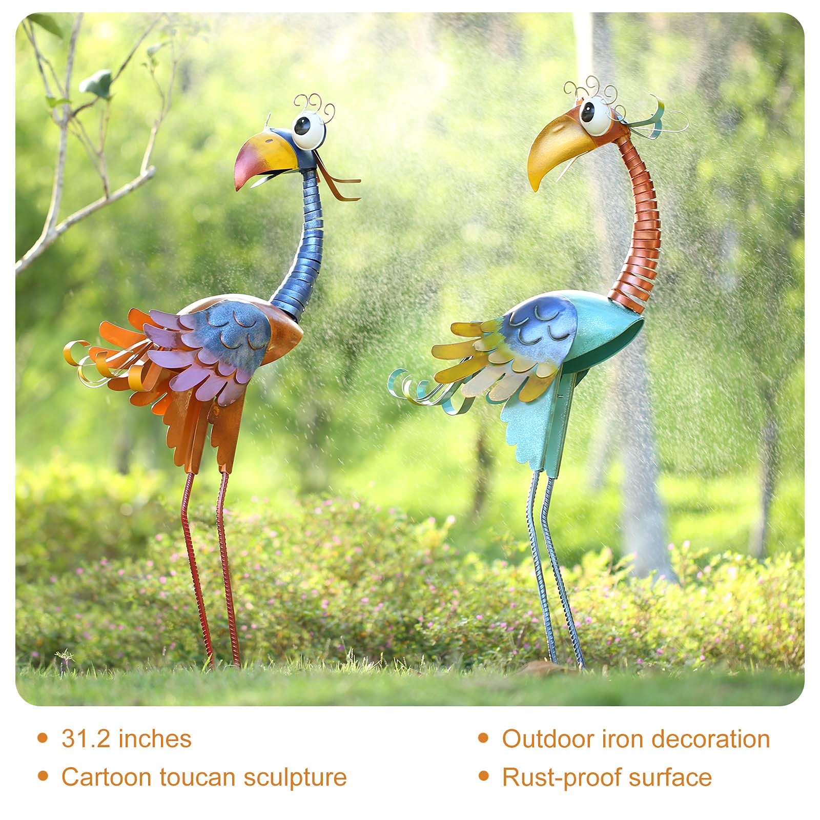 Tooarts garden ornament toucan adds whimsy to beds and patios