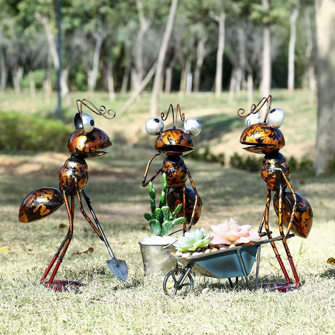 Tooarts handmade-iron-ant adds durable, artisanal charm to indoor or outdoor spaces.