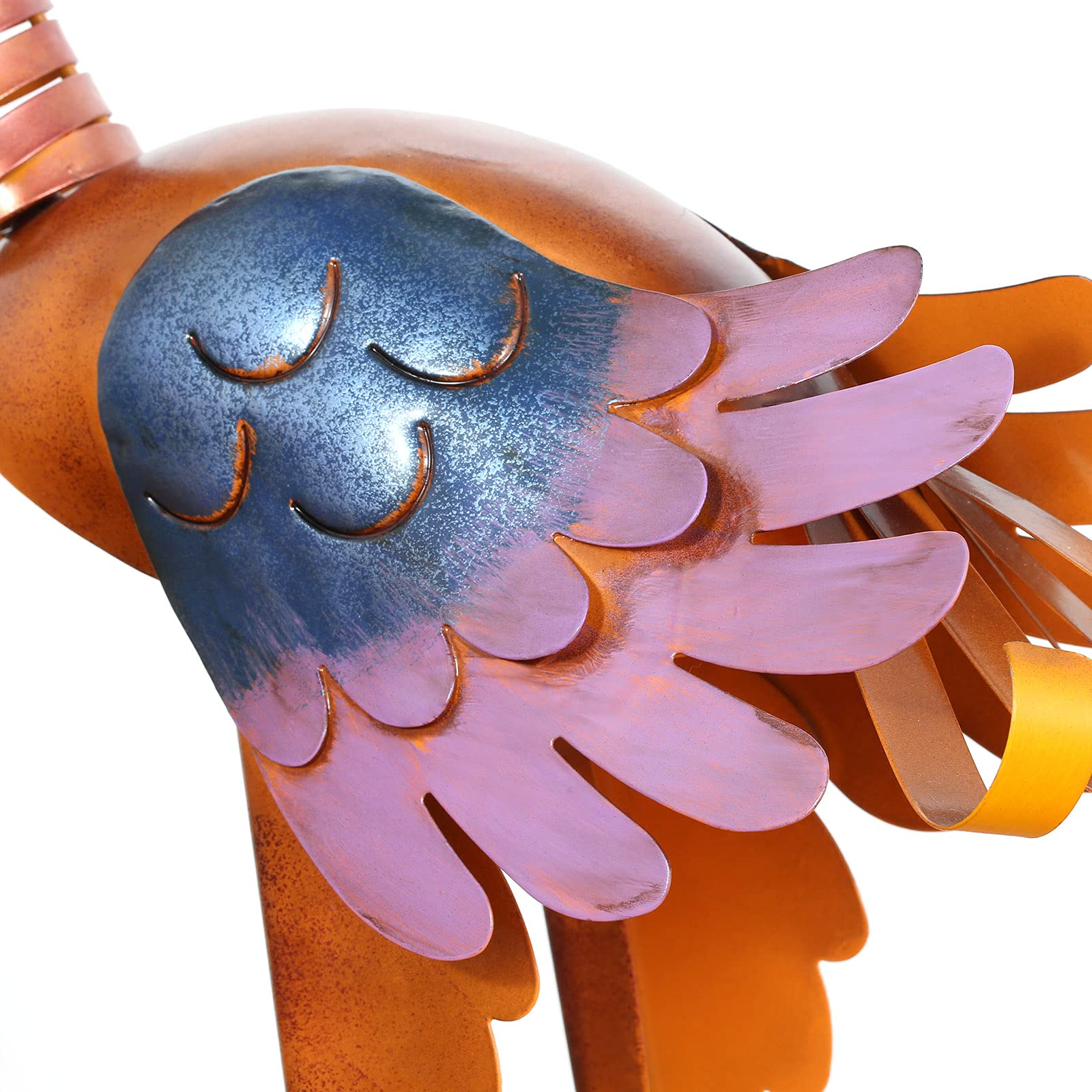 Tooarts lawn decor bird sculpture stands as a durable splash of nature