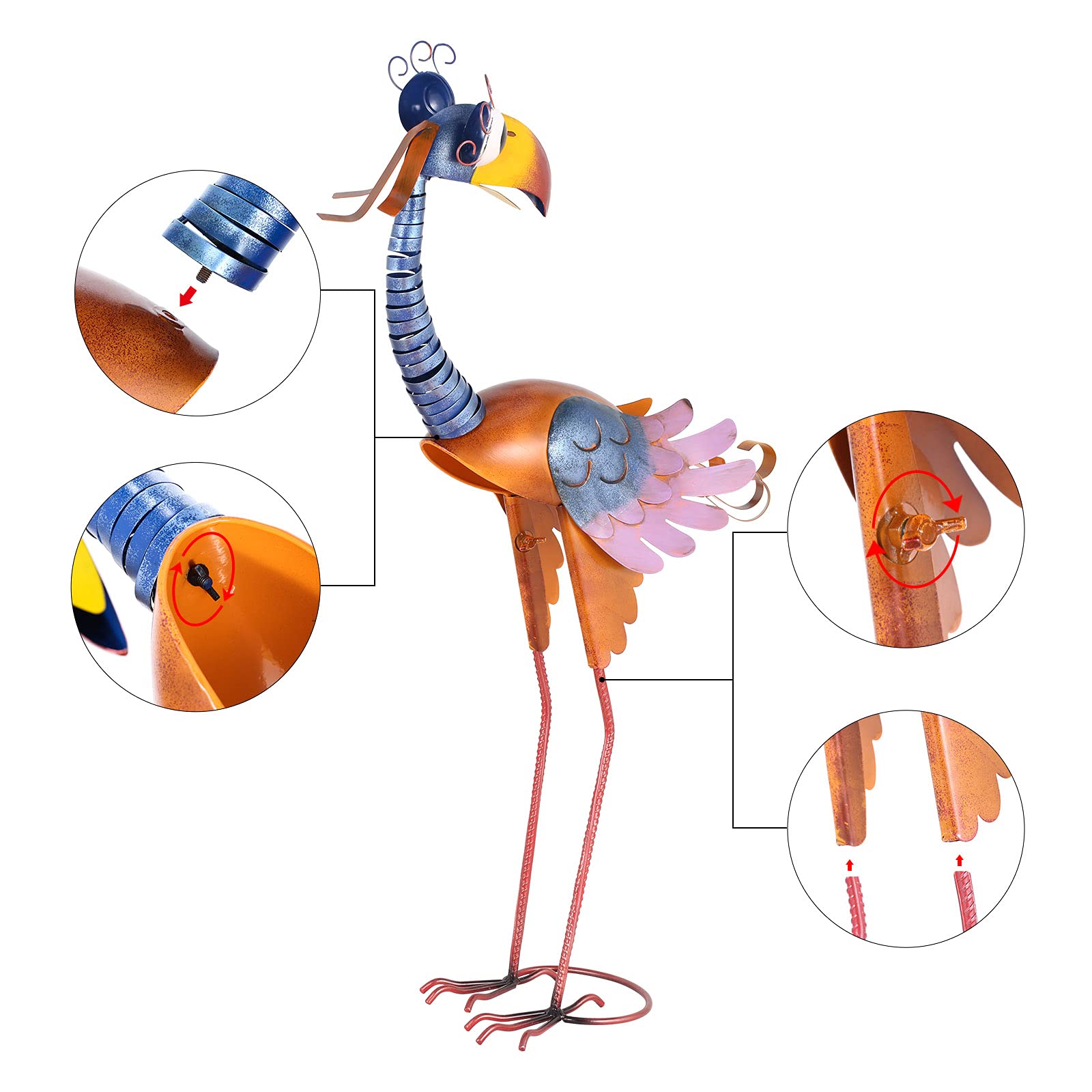 Tooarts outdoor sculpture bird brings lively character to patios and lawns