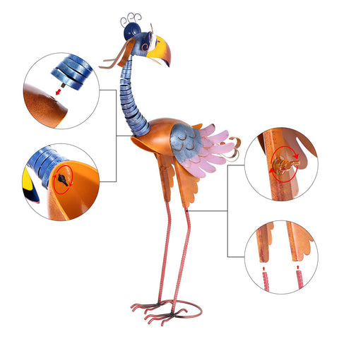 Tooarts outdoor sculpture bird brings lively character to patios and lawns