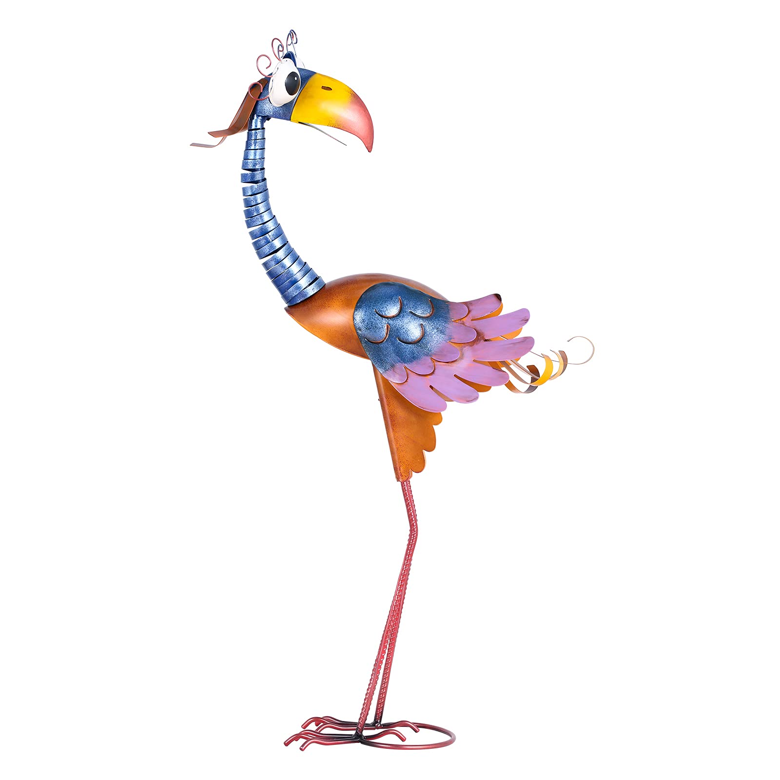 Tooarts toucan sculpture for outdoor garden, adding color and whimsy