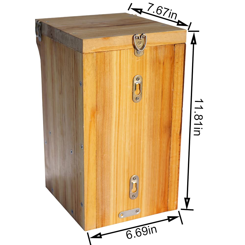TOOBEETT wax-coated hive shows weather-resistant wood.