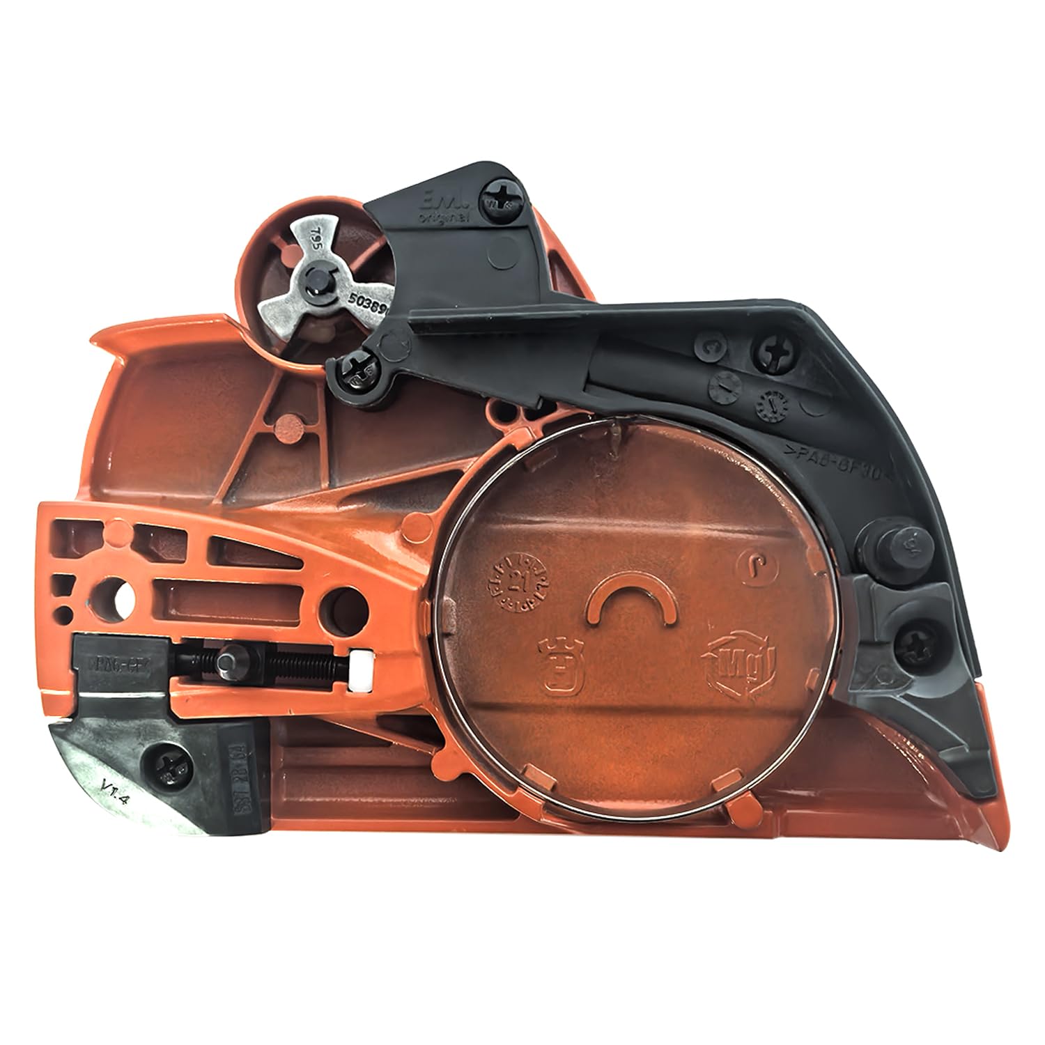Toobop clutch cover side view highlighting brake compatibility for 455E/461