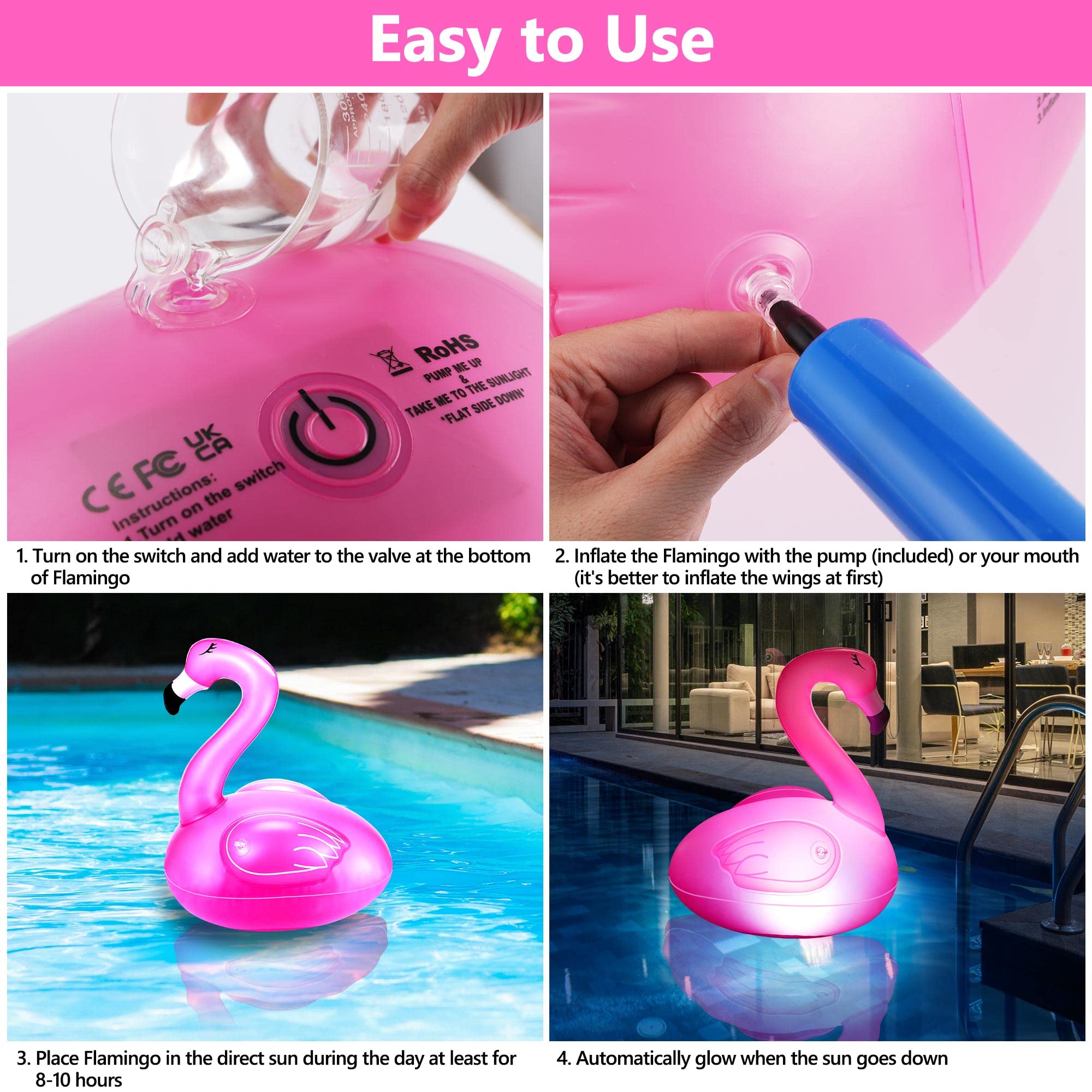 Toodour garden flamingo light brightens patios with a gentle glow.
